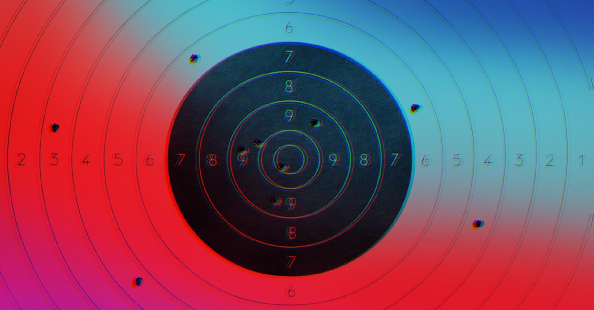 Schietschijf met inslagen: te veel bullets in je presentatie